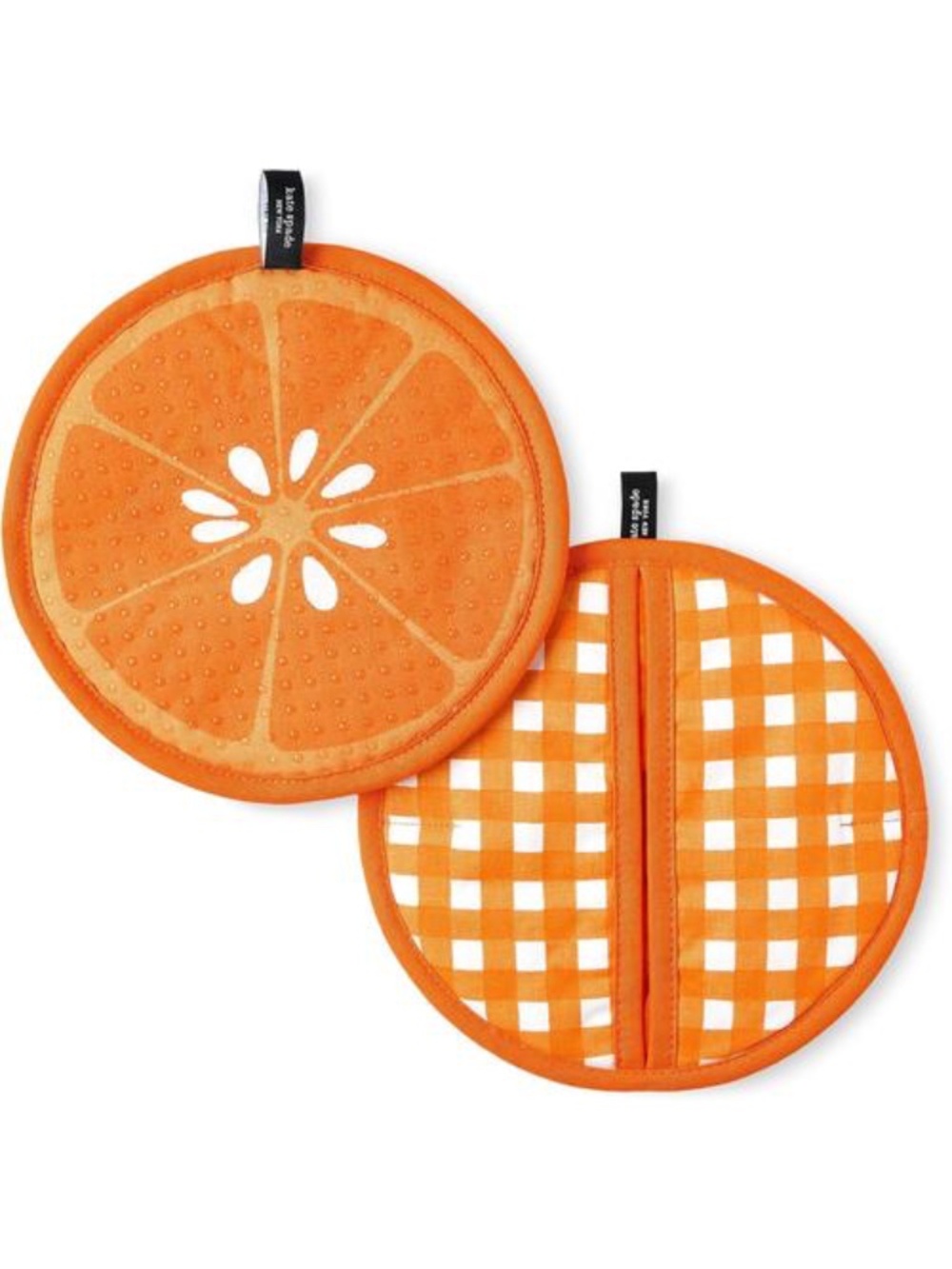 Kate Spade New York 8" Squeeze the Day and Spring Gingham Pot Holder Set | NWT|